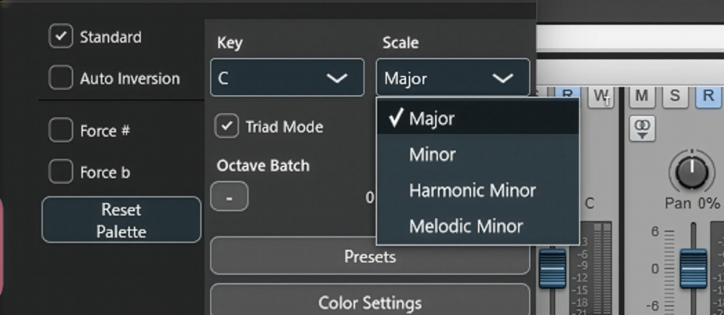 Key and scale selection