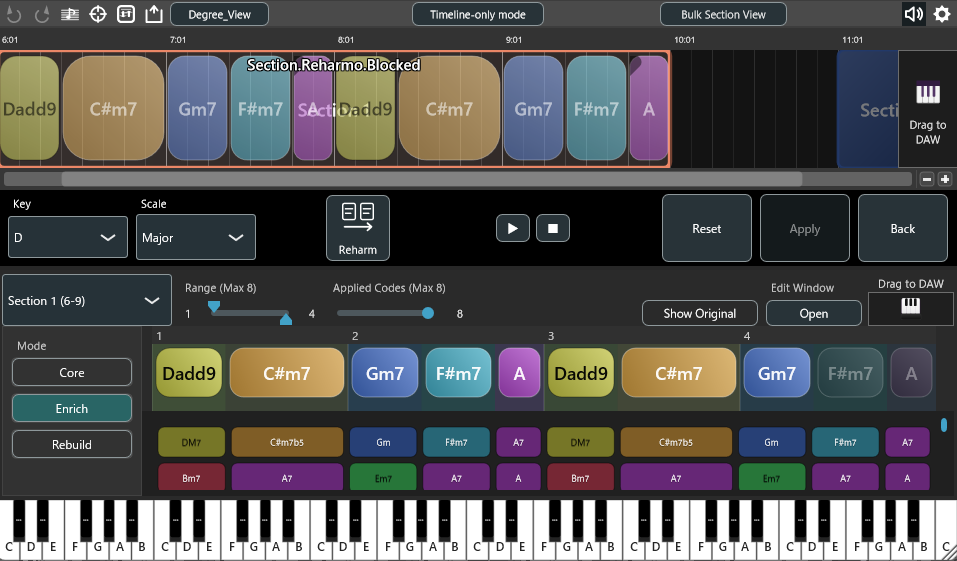 Reharmonization layout