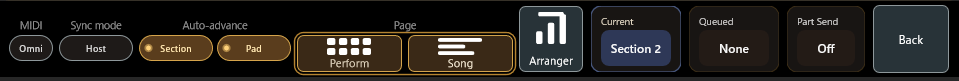 Arranger middle panel screenshot