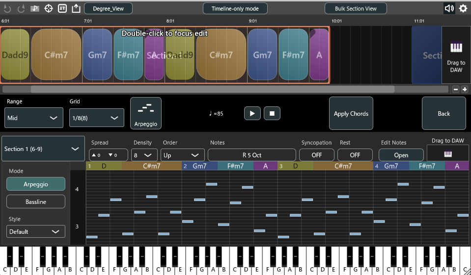 Arpeggio layout screenshot