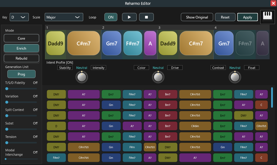 Reharmo progression-unit screenshot